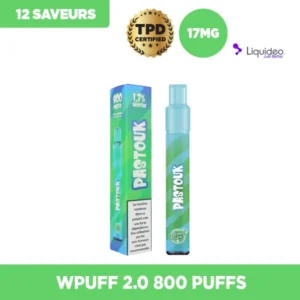 Wpuff 2.0 800 Puffs 17mg – Starter Kit rechargeable